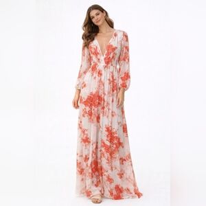 Banjul Red Floral Maxi Dress
